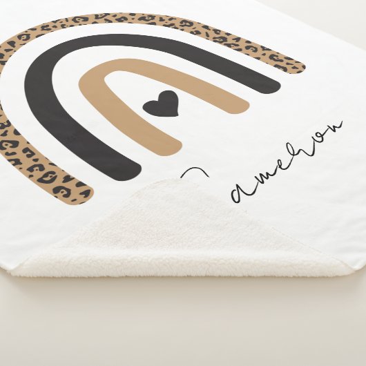 Cute Rainbow Leopard Pattern Sherpa Deken (3/4)