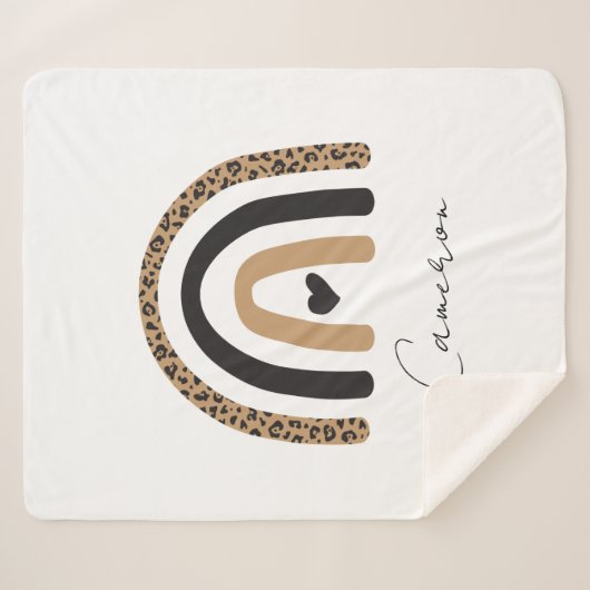 Cute Rainbow Leopard Pattern Sherpa Deken (Voorkant (horizontaal))