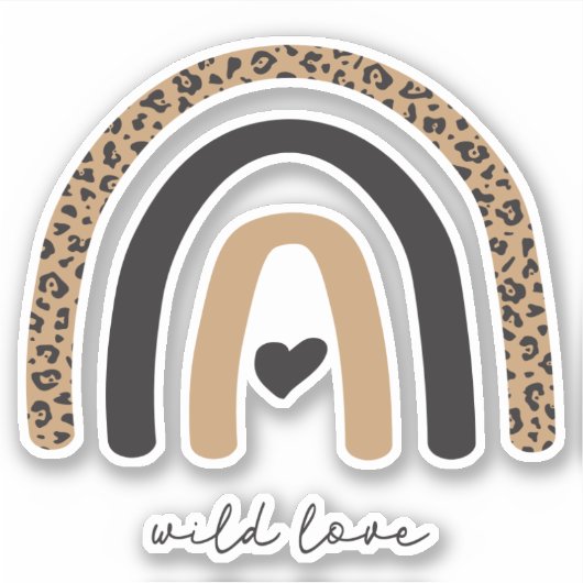Cute Rainbow Leopard Pattern Sticker (Voorkant)