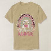 Cute Rainbow Leopard Print School Zuster 100e dag T-shirt (Design voorkant)