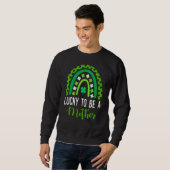 Cute Rainbow Leopard Print Shamrock Lucky St Patri Trui (Voorkant volledig)