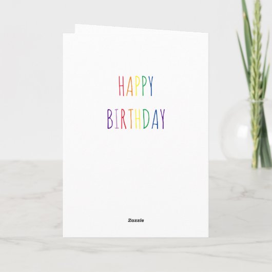 Cute Rainbow Lettering Birthday Kaart (Achterkant)