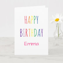 Cute Rainbow Lettering Birthday Kaart