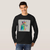 Cute Rainbow Llama Paint Splatter Illustration Col T-shirt (Voorkant volledig)