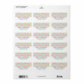 Cute Rainbow Love Hearts Colorful Fun Chic Address Etiket (Full Sheet)