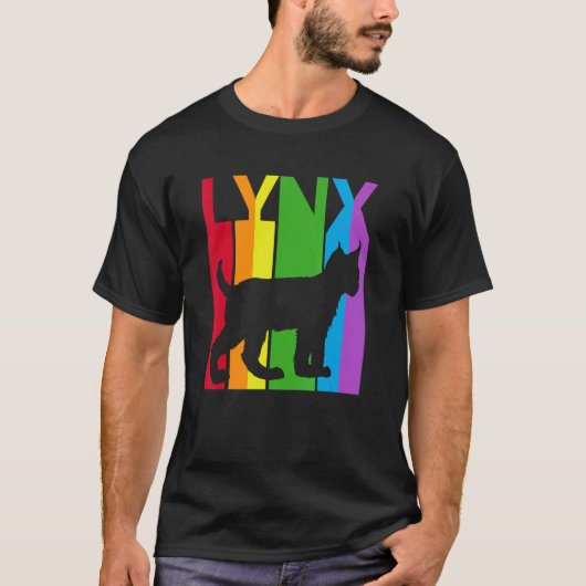 Cute Rainbow Lynx Cat Animal T-shirt (Voorkant)
