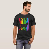 Cute Rainbow Lynx Cat Animal T-shirt (Voorkant volledig)