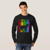 Cute Rainbow Lynx Cat Animal T-shirt (Voorkant volledig)