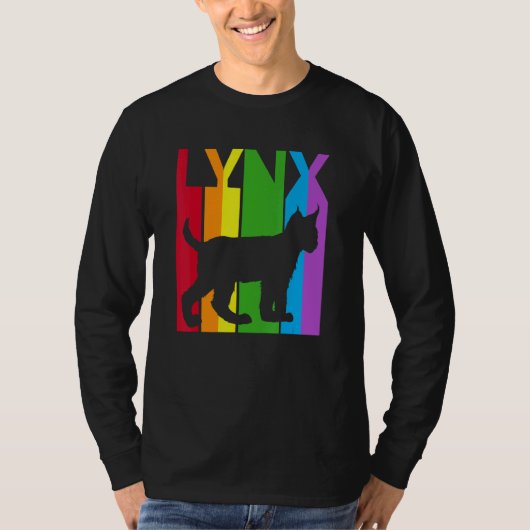 Cute Rainbow Lynx Cat Animal T-shirt (Voorkant)