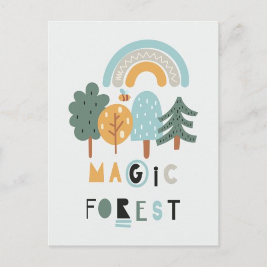 Cute Rainbow Magic Forest Briefkaart (Voorkant)