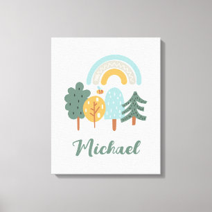 Cute Rainbow Magic Forest Canvas Afdruk