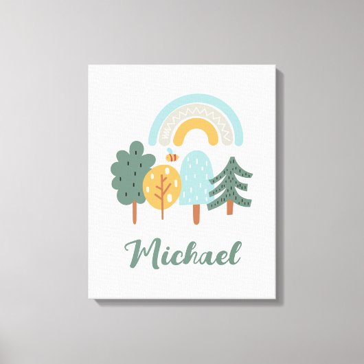 Cute Rainbow Magic Forest Canvas Afdruk (Voorkant)