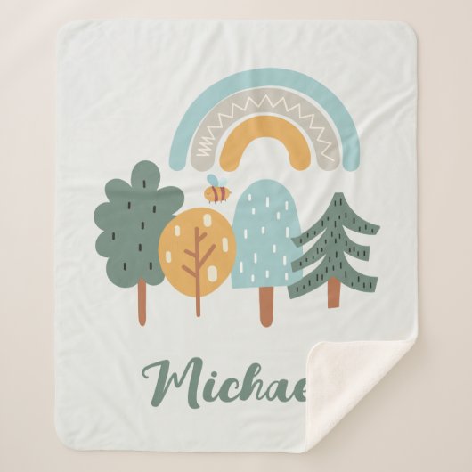 Cute Rainbow Magic Forest Sherpa Deken (Voorkant)