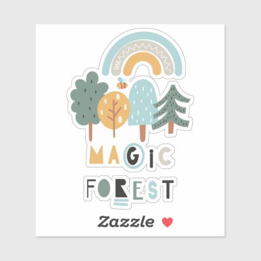 Cute Rainbow Magic Forest Sticker (Vel)