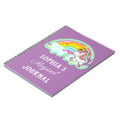 Cute Rainbow Magical Unicorn Paars Notitieboek (Linkerzijde)