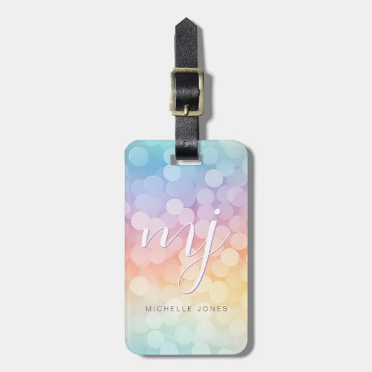 Cute Rainbow Marbles Luggage Tag Bagagelabel (Voorkant verticaal)