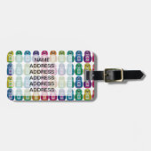 Cute Rainbow Matryoshka Owls Bagagelabel (Voorkant horizontaal)