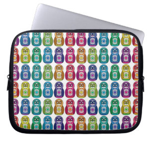 Cute Rainbow Matryoshka Owls Laptop Sleeve