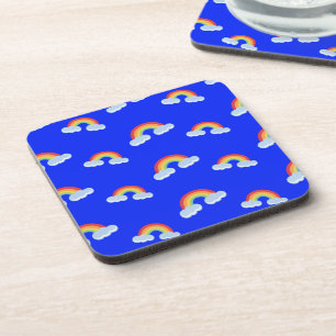 Cute Rainbow met Clouds Pattern Bier Onderzetter