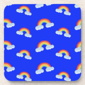 Cute Rainbow met Clouds Pattern Bier Onderzetter (Voorkant)