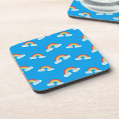 Cute Rainbow met Clouds Pattern Bier Onderzetter (Linkerzijde)