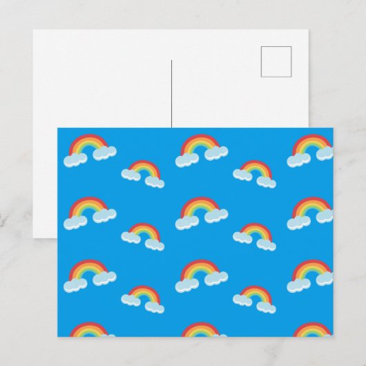 Cute Rainbow met Clouds Pattern Briefkaart (Voorkant / Achterkant)