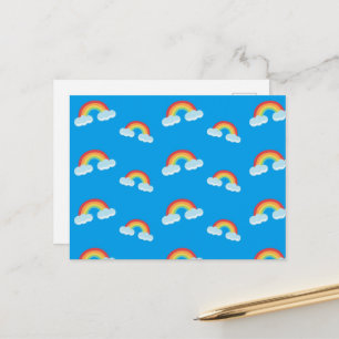 Cute Rainbow met Clouds Pattern Briefkaart