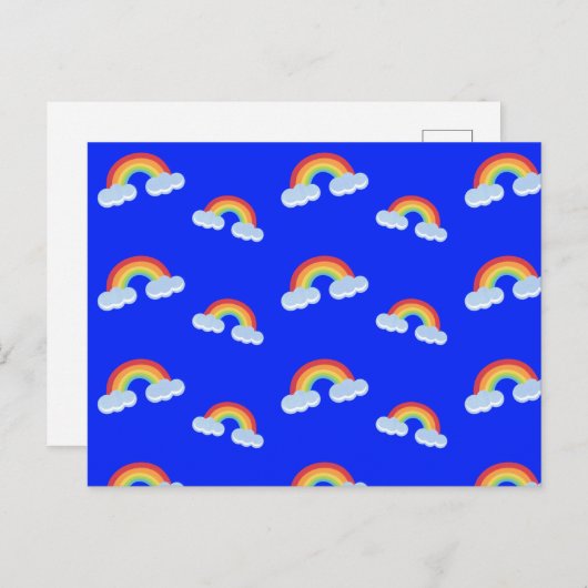 Cute Rainbow met Clouds Pattern Briefkaart (Voorkant / Achterkant)