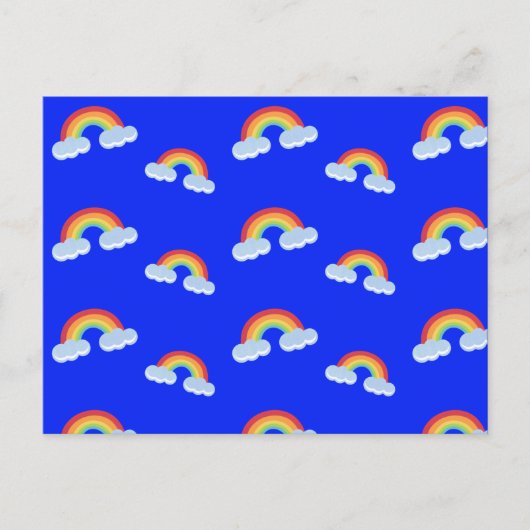 Cute Rainbow met Clouds Pattern Briefkaart (Voorkant)