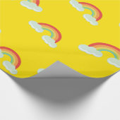 Cute Rainbow met Clouds Pattern Cadeaupapier (Hoek)