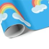 Cute Rainbow met Clouds Pattern Cadeaupapier (Rol Hoek)