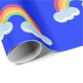 Cute Rainbow met Clouds Pattern Cadeaupapier (Rol Hoek)