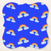 Cute Rainbow met Clouds Pattern Kartonnen Onderzetters (Voorkant)
