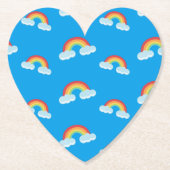 Cute Rainbow met Clouds Pattern Kartonnen Onderzetters (Voorkant)