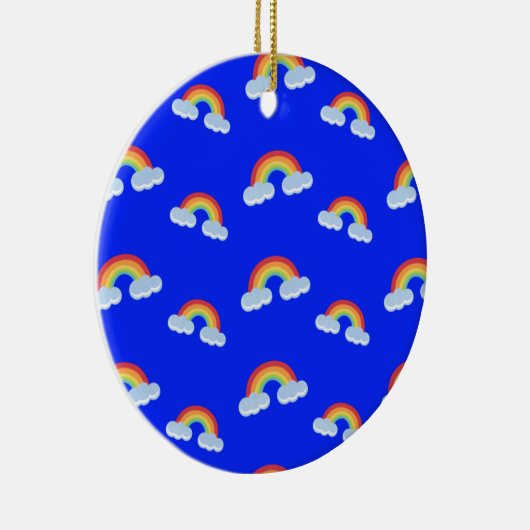 Cute Rainbow met Clouds Pattern Keramisch Ornament (Rechts)