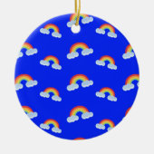 Cute Rainbow met Clouds Pattern Keramisch Ornament (Voorkant)