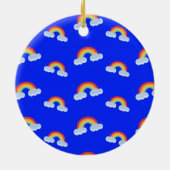 Cute Rainbow met Clouds Pattern Keramisch Ornament (Achterkant)