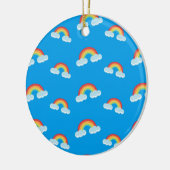 Cute Rainbow met Clouds Pattern Keramisch Ornament (Links)