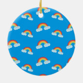 Cute Rainbow met Clouds Pattern Keramisch Ornament (Achterkant)