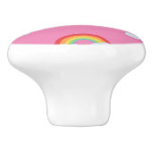 Cute Rainbow met Clouds Pattern Keramische Knop (Zijkant)