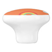 Cute Rainbow met Clouds Pattern Keramische Knop (Zijkant)