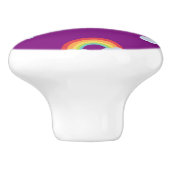 Cute Rainbow met Clouds Pattern Keramische Knop (Zijkant)