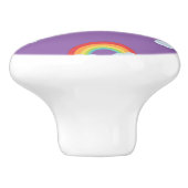 Cute Rainbow met Clouds Pattern Keramische Knop (Zijkant)