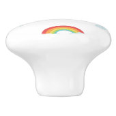Cute Rainbow met Clouds Pattern Keramische Knop (Zijkant)