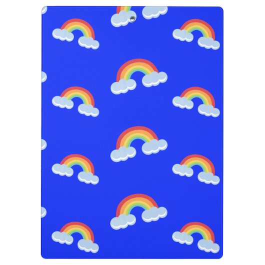 Cute Rainbow met Clouds Pattern Klembord (Achterkant)