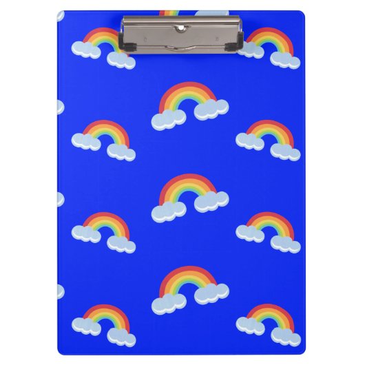 Cute Rainbow met Clouds Pattern Klembord (Voorkant)