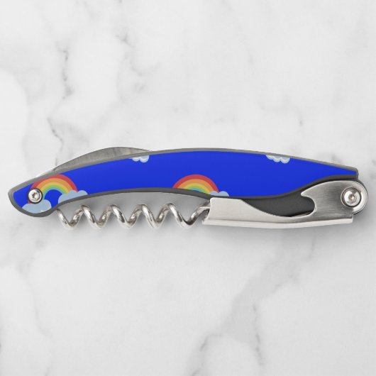 Cute Rainbow met Clouds Pattern Kurkentrekker (Achterkant)