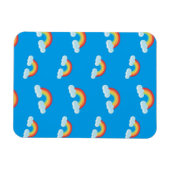 Cute Rainbow met Clouds Pattern Magneet (Horizontaal)