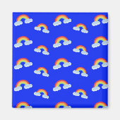 Cute Rainbow met Clouds Pattern Magneet (Voorkant)