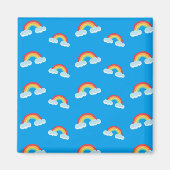 Cute Rainbow met Clouds Pattern Magneet (Voorkant)